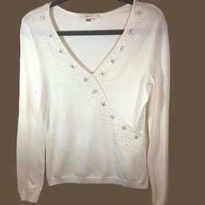 Merona NWT Sequined Pearl Sweater Size Small
